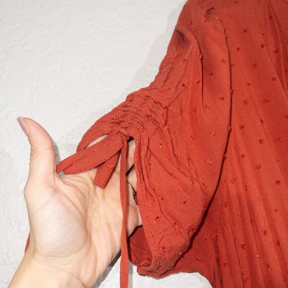 Torrid Acas Red Swiss Dot Linen Dress Size 0 / Large - Picture 4 of 11